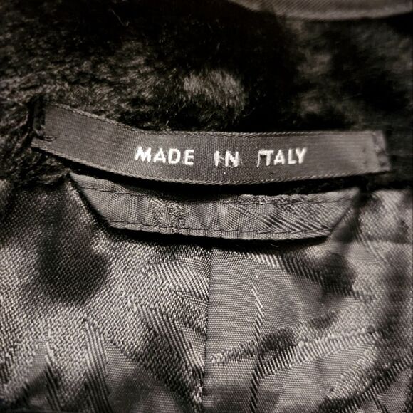 RARE EMPORIO ARMANI Velvet Like Jacket Black Size 42 US 6 Made In Italy - Picture 11 of 14